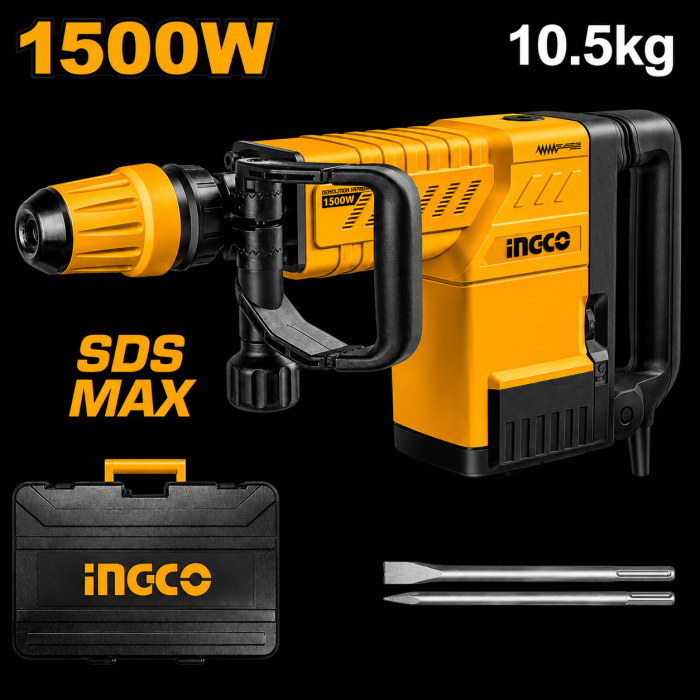 Martillo Demoledor 10 KG. SDS MAX 1500w INGCO